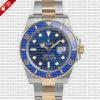 Rolex Submariner 41mm 2 Tone 18K Yellow Gold Wrap Blue Dial