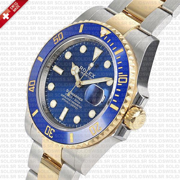 Rolex Submariner 2 Tone Blue Dial Yellow Gold Swiss Replica Watch