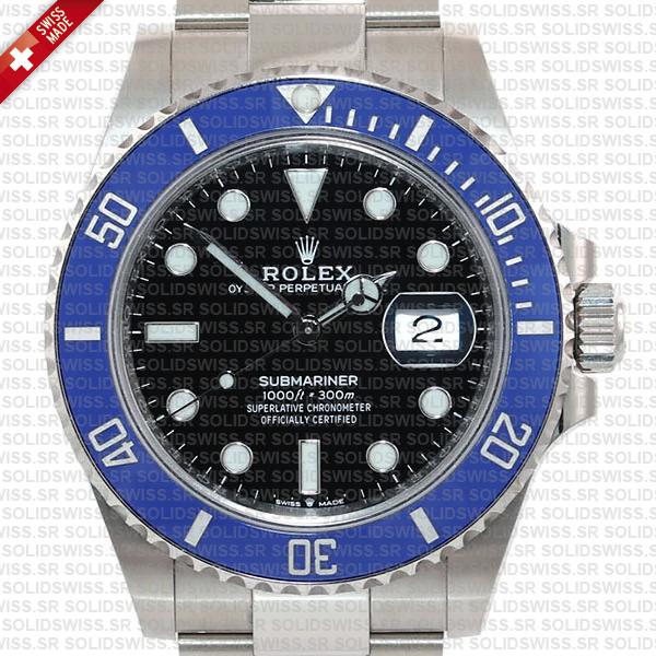 Rolex Submariner 41mm White Gold Wrap Black Dial Blue Bezel