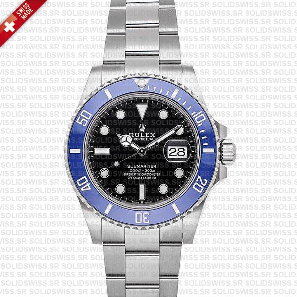 Rolex Submariner 41mm White Gold Wrap Black Dial Blue Bezel