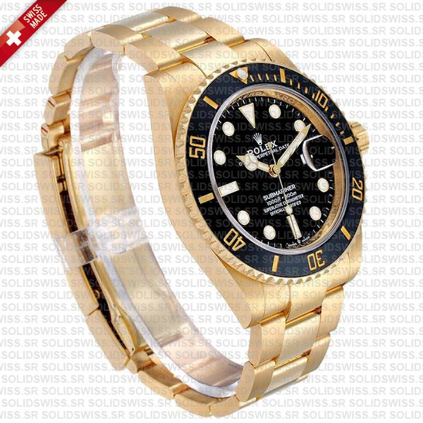Rolex Submariner 41mm 18k Yellow Gold Wrapped 904l Steel Black Dial Ceramic Bezel 126618ln Swiss Replica Watch