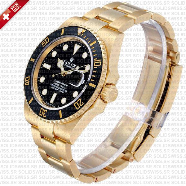Rolex Submariner 41mm 18k Yellow Gold Wrapped 904l Steel Black Dial Ceramic Bezel 126618ln Swiss Replica Watch
