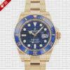 Rolex Submariner 41mm 18k Yellow Gold 904l Steel Wrap Blue Dial Ceramic Bezel 126618lb Swiss Replica Watch