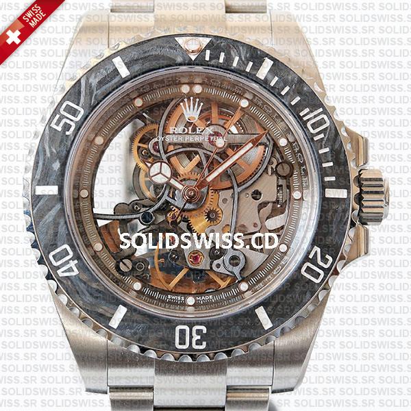 Rolex Submariner 904L Steel Skeleton with Forged Carbon Bezel