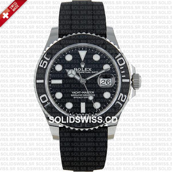 Rolex Yacht-Master 18k White Gold 904L Stainless Steel Black