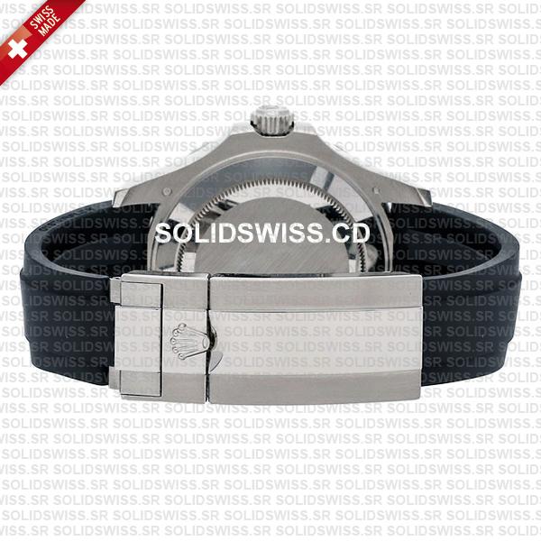 Rolex Yacht-Master White Gold Black Dial Rubber Strap