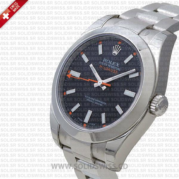 Rolex Milgauss Stainless Steel Black Dial 40mm Replica