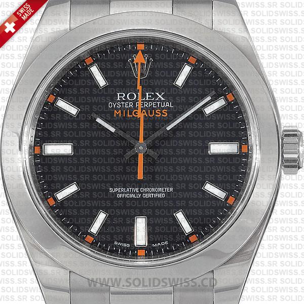 Rolex Milgauss Stainless Steel Black Dial 40mm Replica Watch