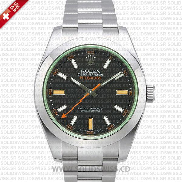 Rolex Milgauss 116400 Stainless Steel Green | Solidswiss Watch
