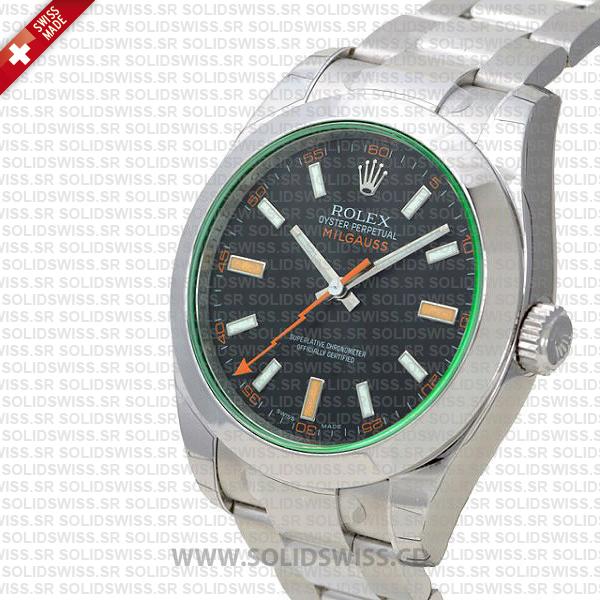 Rolex Milgauss 116400 Stainless Steel Green Watch