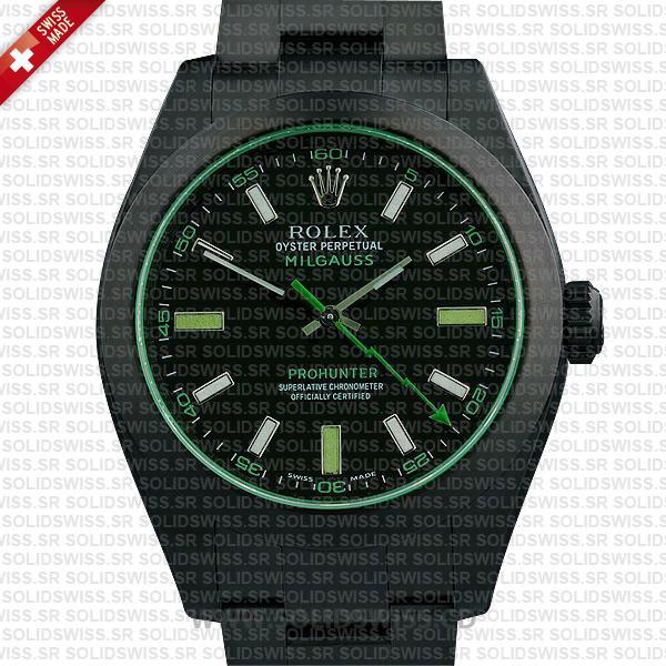 Rolex Milgauss Pro Hunter DLC Black Dial 40mm Replica Watch