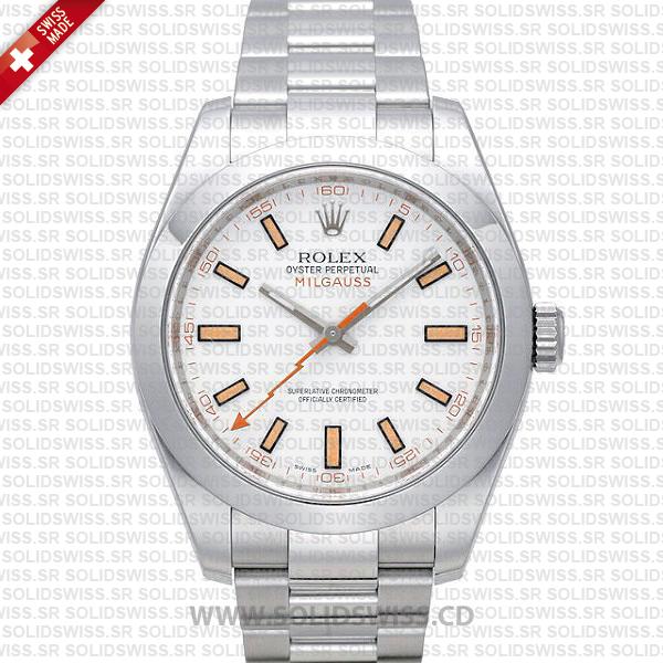 Rolex Milgauss Stainless Steel White Dial | Swiss Replica Watch