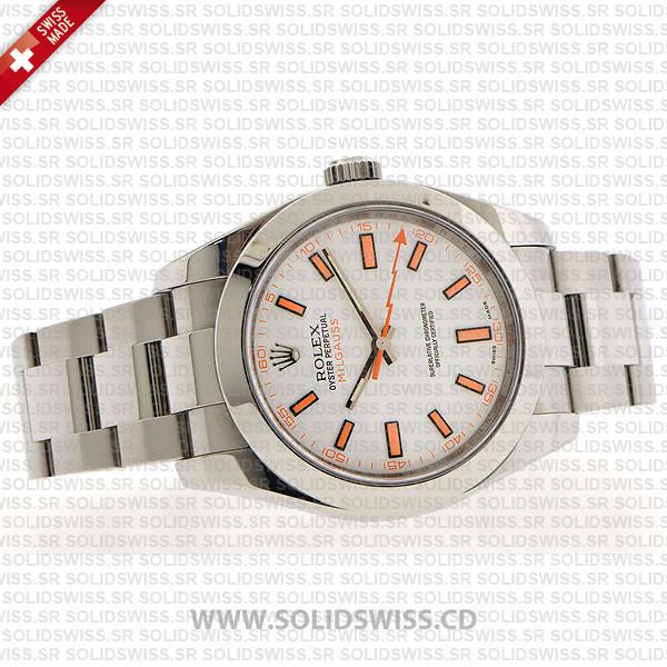 Rolex Milgauss Stainless Steel White Dial Watch