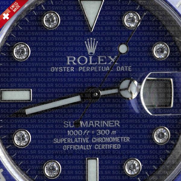 Rolex Submariner Stainless Steel Blue Dial with Ceramic Bezel & Diamond Markers