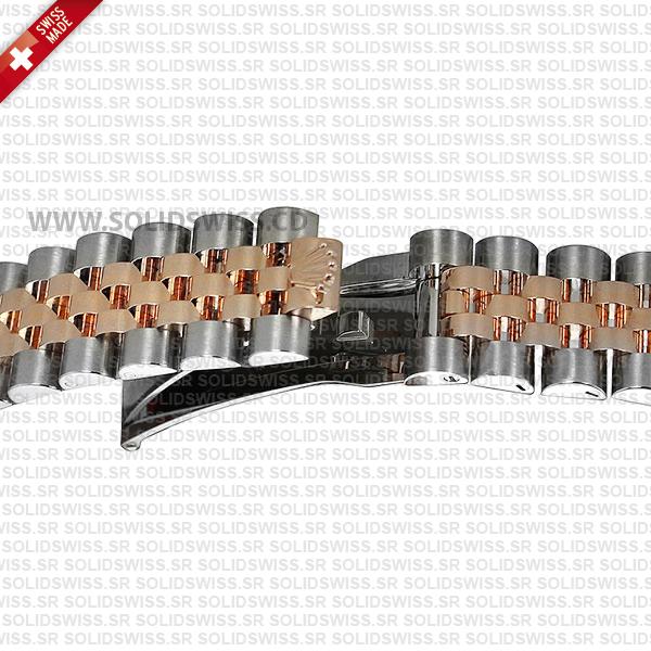 Rolex Datejust Two-Tone 18k Rose Gold White Diamond Dial Jubilee Bracelet Watch