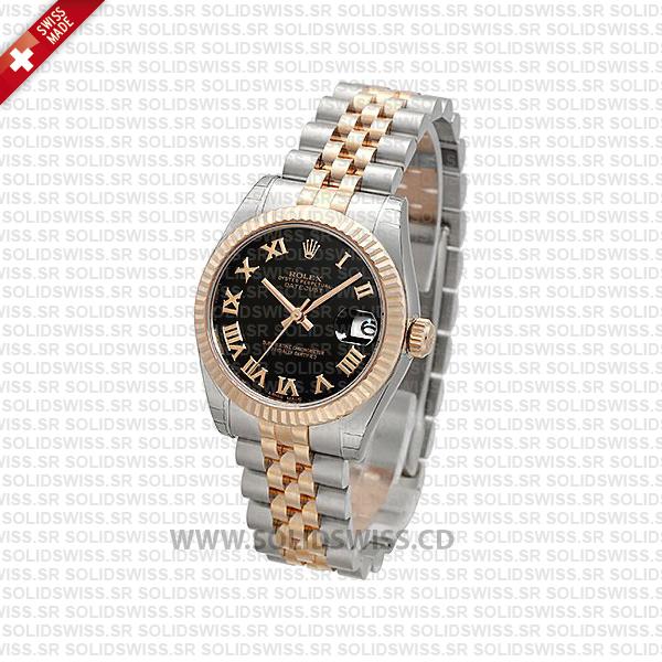 Rolex Datejust 31mm Two-Tone Black Face | Solidswiss Replica