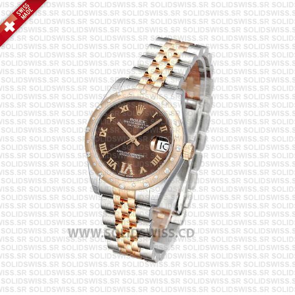 Rolex Datejust Two-Tone 31mm Chocolate Dial Swiss Replica