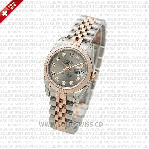 Rolex Datejust 31mm Two-Tone Grey Dial Swiss Replica Watch