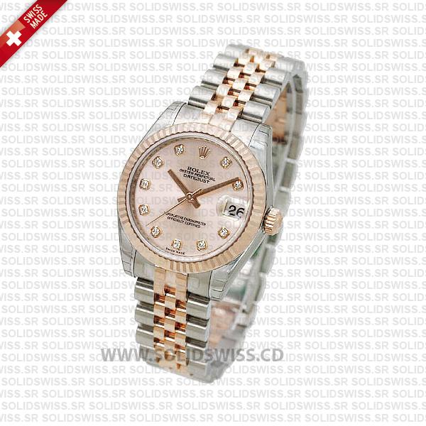 Rolex Datejust 31mm Two-Tone Rose Gold Pink Dial | Solidswiss