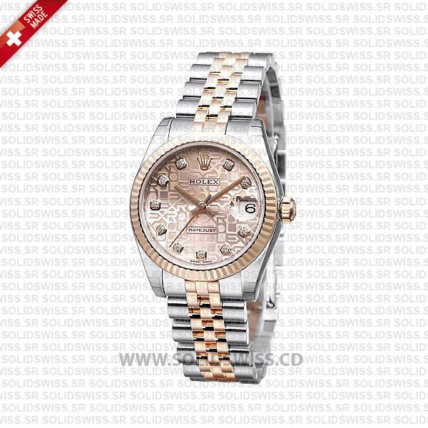 Rolex Datejust 31mm Two-Tone Pink Jubilee Dial Replica Watch