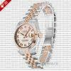 Replica Rolex Lady-Datejust Stainless Steel 18k Rose Gold Pink Dial with Roman Numerals