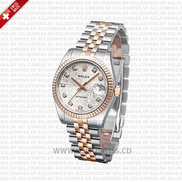 Rolex Datejust 31mm Two-Tone Silver Jubilee Dial Swiss Replica