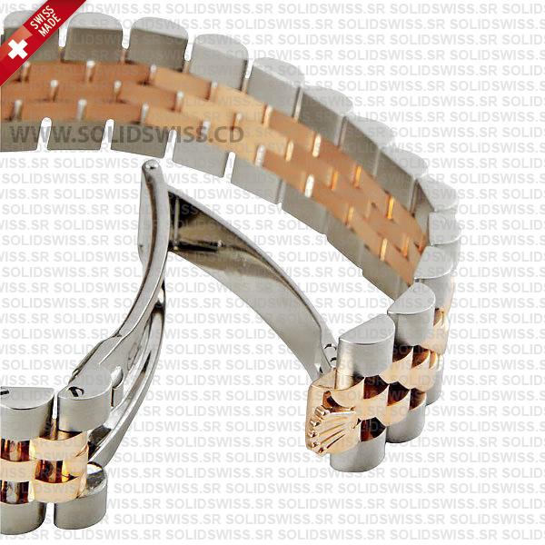 Rolex Datejust Two-Tone 18k Rose Gold White Diamond Dial Jubilee Bracelet