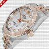 Rolex Datejust 31mm White Mother of Pearl Two-Tone 18k Rose Gold