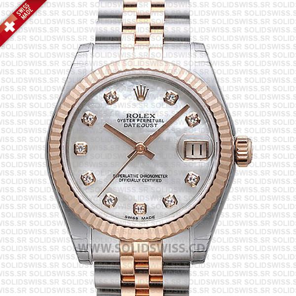 Rolex Datejust 31mm Two-Tone Rose Gold Replica