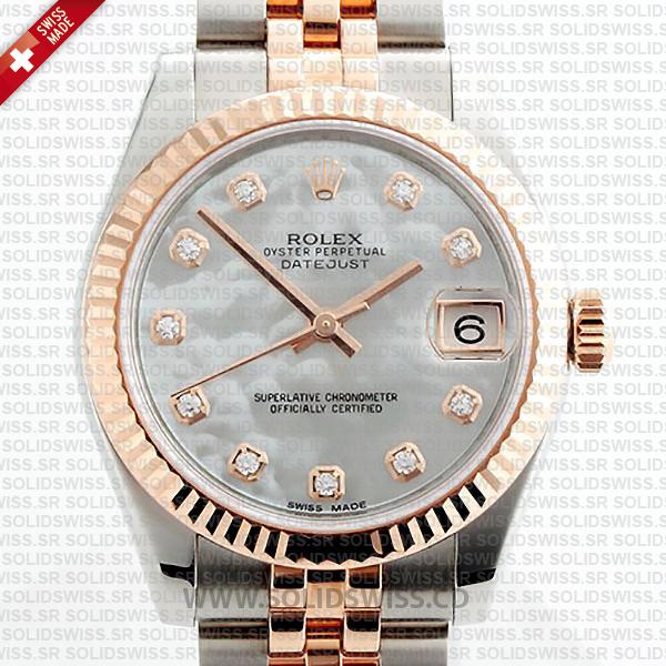 Rolex Datejust 31mm White Mother of Pearl Two-Tone Jubilee Bracelet