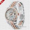Rolex Datejust 31mm White Mother of Pearl Two-Tone 18k Rose Gold 904L Stainless Steel