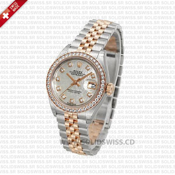 Rolex Datejust Two-Tone Rose Gold Diamond Bezel Replica