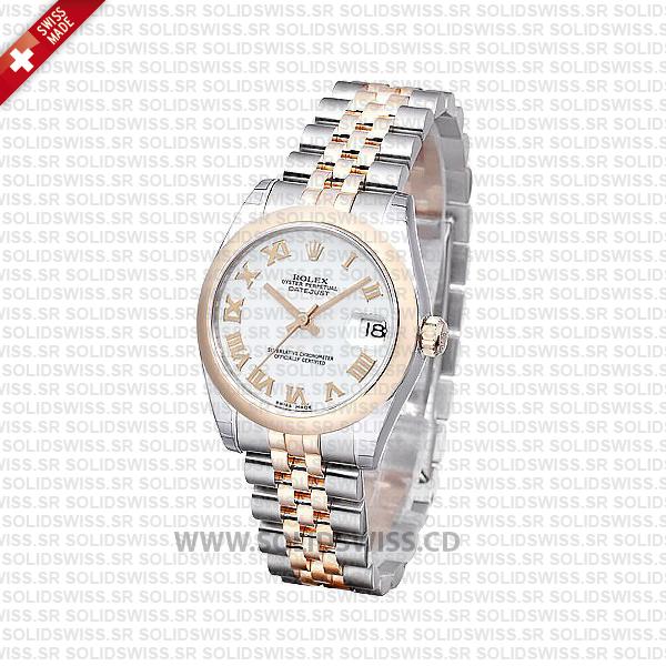 Rolex Datejust Two-Tone 31mm White Roman Dial Watch