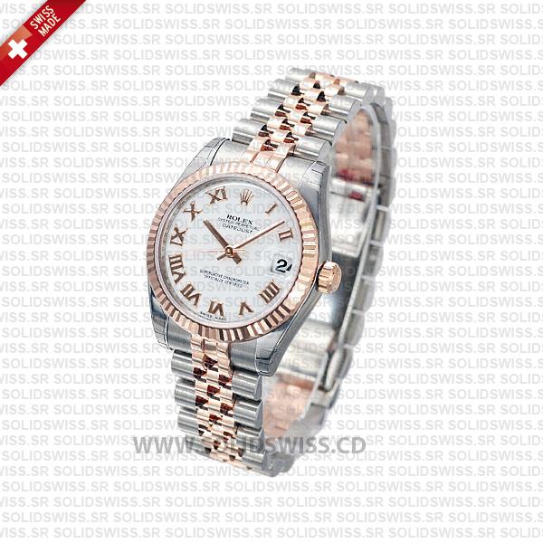 Rolex Datejust 31mm Two-Tone White Roman Dial Watch