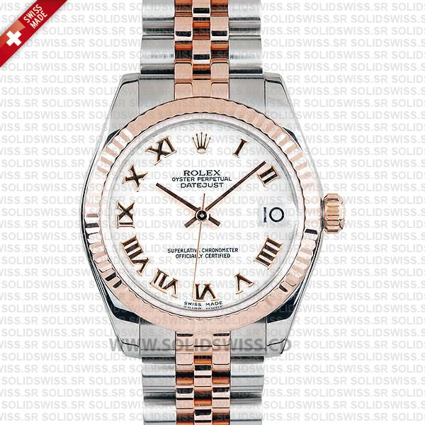 Rolex Datejust 31mm Two-Tone White Roman Dial