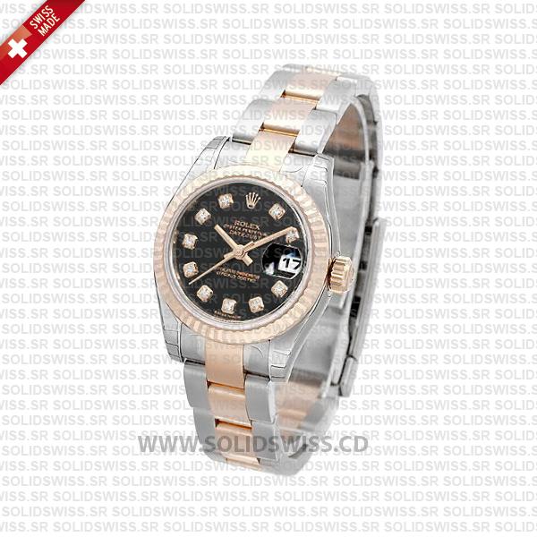 Rolex Datejust Two-Tone Black Diamond Dial | Solidswiss Watch