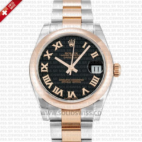 Replica Rolex Datejust Two-Tone 18k Rose Gold with 904L Stainless Steel Oyster Bracelet