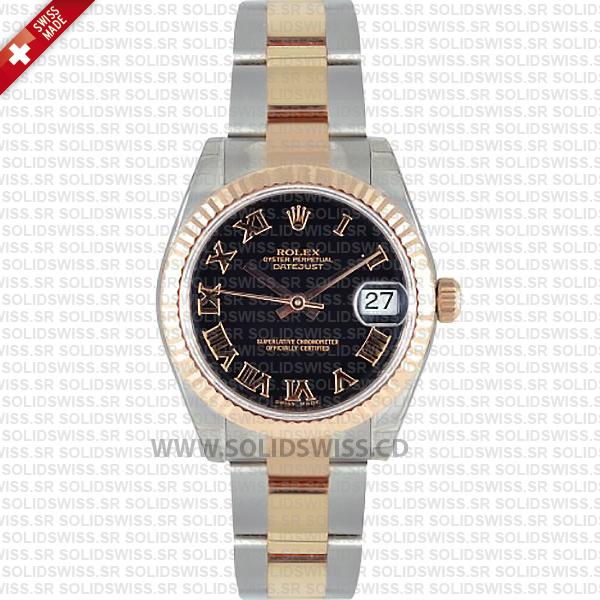 Rolex Datejust 31mm Two-Tone Black Roman Dial