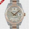Rolex Oyster Perpetual Datejust 18k Rose Gold Grey Diamond Dial
