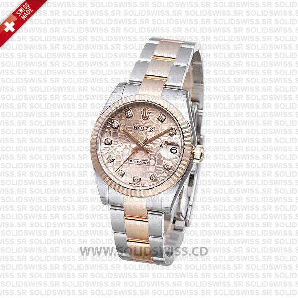 Rolex Datejust 31mm Oyster Bracelet Pink Jubilee Dial Watch