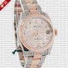 Rolex Lady-Datejust Stainless Steel 18k Rose Gold Two-Tone Pink Jubilee Diamond Dial Oyster Bracelet