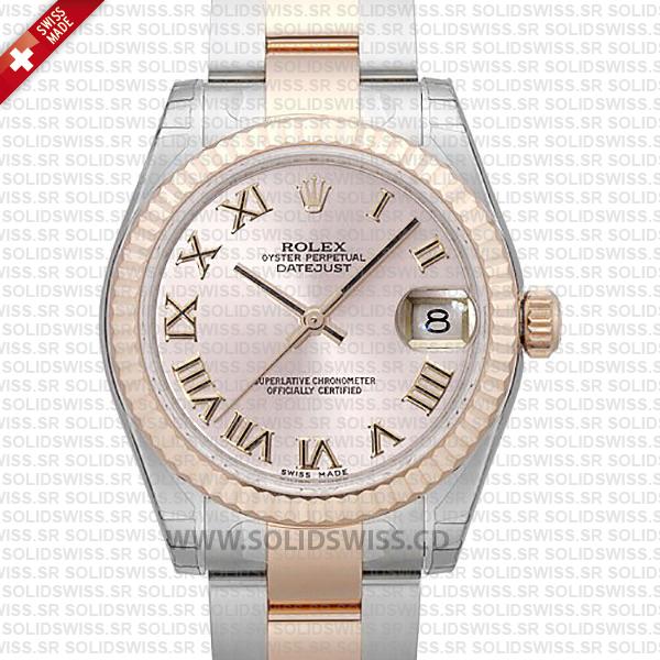 Rolex Datejust Two-Tone Pink Roman Dial 31mm