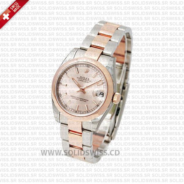 Rolex Datejust 31mm Two-Tone Pink Dial Oyster Replica Watch