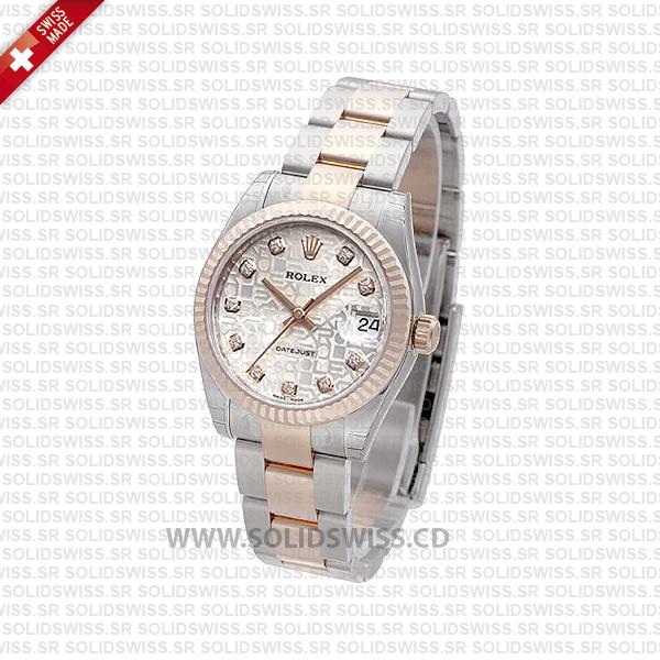 Rolex Datejust Two-Tone Silver Jubilee Diamond Dial Watch
