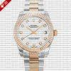 Rolex Datejust Two-Tone 31mm Rose Gold Diamond Dial