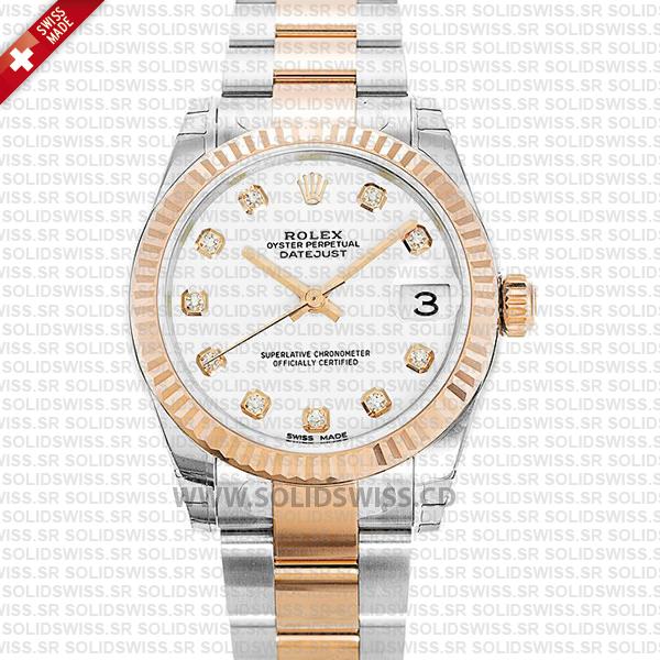 Rolex Datejust Two-Tone 31mm Rose Gold Diamond Dial