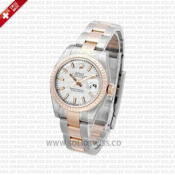 Rolex Datejust Two-Tone 31mm Oyster White Dial Replica Watch
