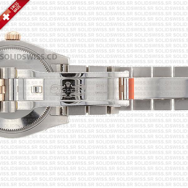 Rolex Lady-Datejust Two-Tone 18k Rose Gold White Diamond Dial Oyster Bracelet Swiss Replica Watch