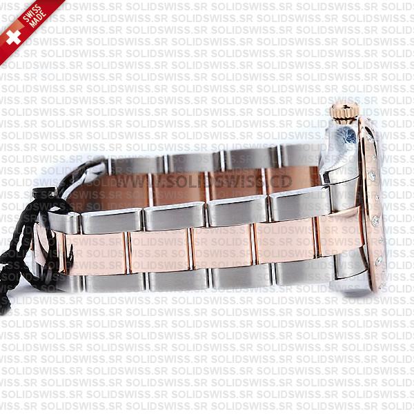 Rolex Lady-Datejust 31mm Two-Tone 18k Rose Gold Smooth Diamond Bezel Watch