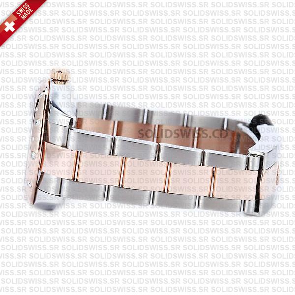 Rolex Lady-Datejust 31mm Two-Tone 18k Rose Gold Smooth Diamond Bezel